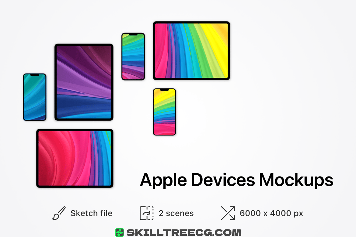 Apple Mobile Devices Mockups - iPhone 13 & iPad（489814）-技能树